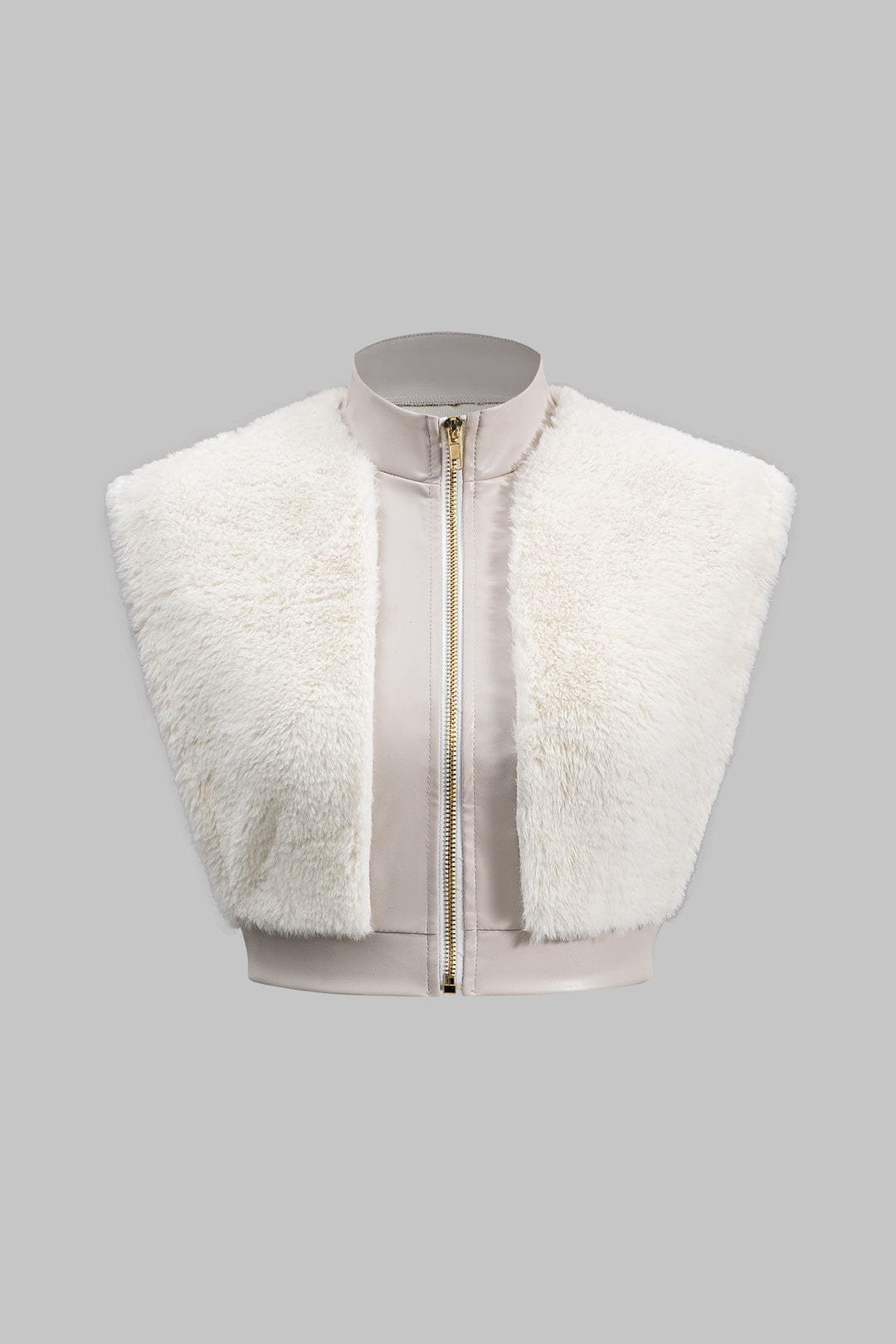 Faux leather co-ord set women's sleeveless top and mini skirt with faux fur trim