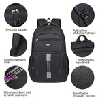 Men full grain leather backpack with buckle closure and adjustable straps