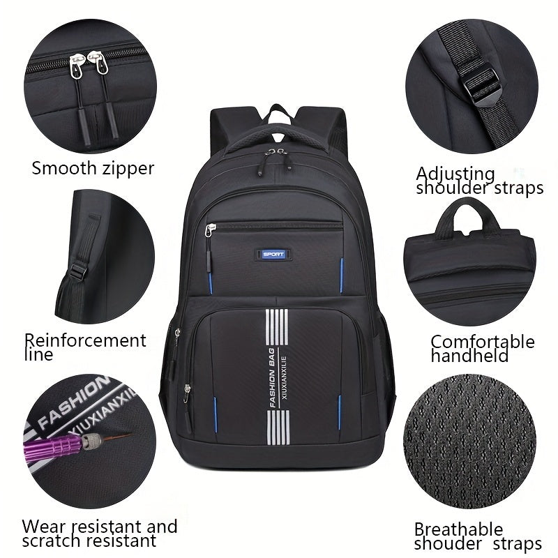 Men full grain leather backpack with buckle closure and adjustable straps
