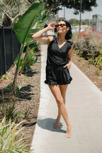 Women swimsuit with built-in bra, supportive one piece swimwear