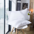 Bed pillows set of 2 with soft breathable 100% cotton cover, all seasons