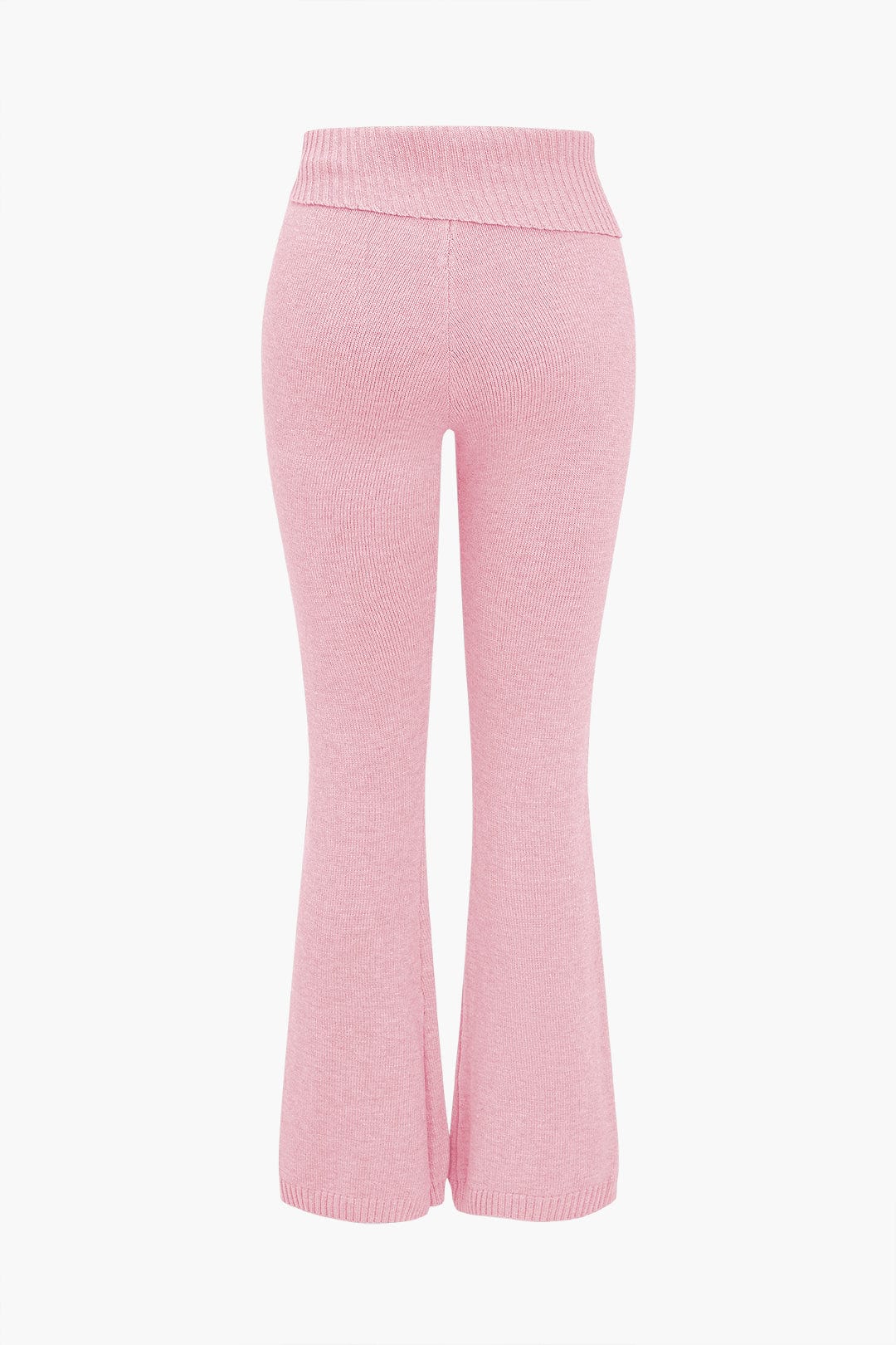Women 2 piece knit hoodie and flared pants set with side buckle detail