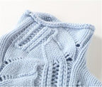 Women cable knit turtleneck sweater relaxed fit in blue beige and black