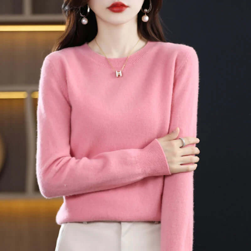 Women knit sweater pullover long sleeve in multiple colours