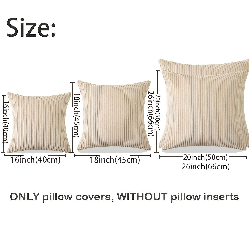 Bohemian rib stripe cushion cover soft woven polyester with zip closure