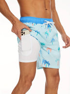 Men's beach shorts quick-dry lightweight summer swim trunks