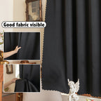 Blackout curtains self-adhesive hook and loop cordless for bedroom and living room