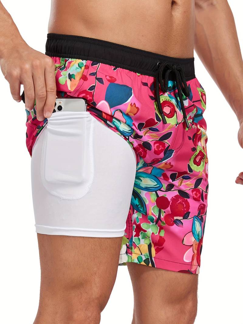 Men's beach shorts quick-dry lightweight summer swim trunks