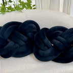 Plush button ball cushions set of 2, decorative knot design for sofa and bed