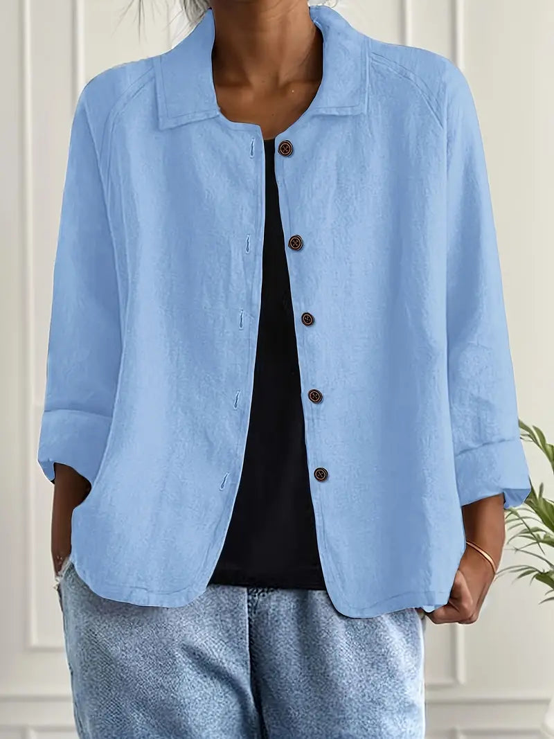 Women's light blouse loose fit, transitional weather layering top