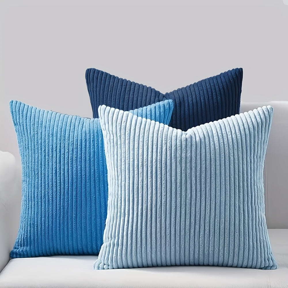 Bohemian rib stripe cushion cover soft woven polyester with zip closure