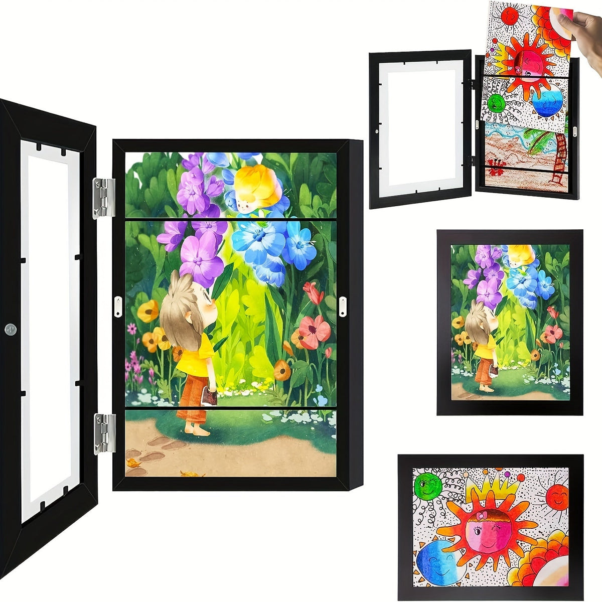 Children's art frame A4 front-opening flip frame for school artwork and paintings
