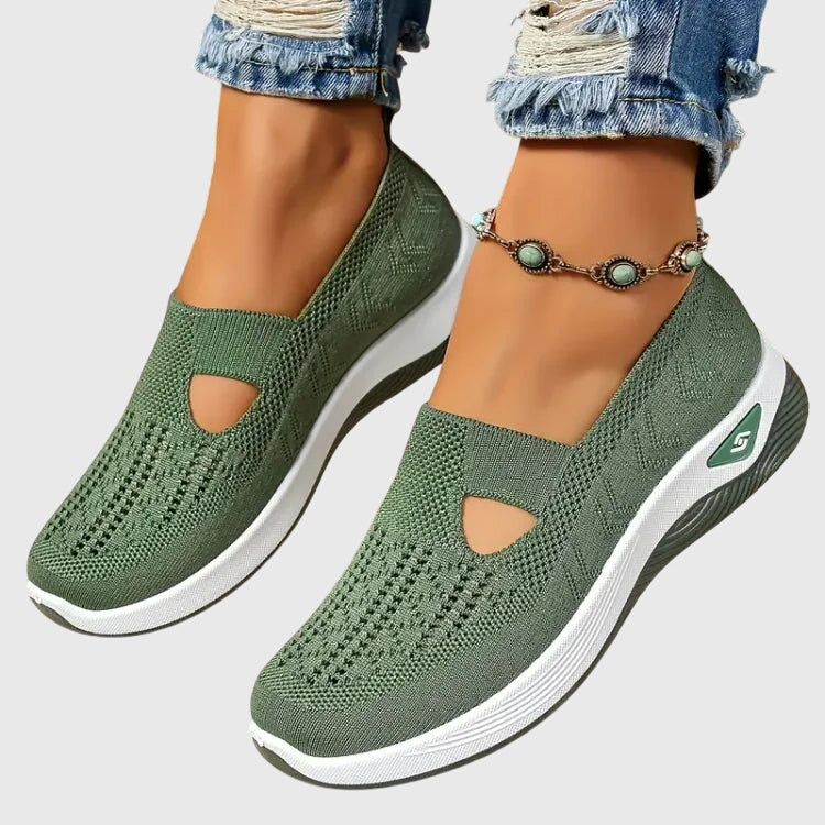 Women orthopedic walking shoes with arch support and non-slip rubber sole