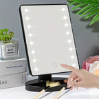 LED makeup mirror with 16 LEDs, touch control and adjustable brightness, USB powered