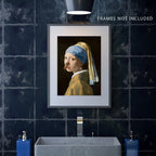Funny bathroom wall poster, waterproof canvas, 15.7x11.4 inch
