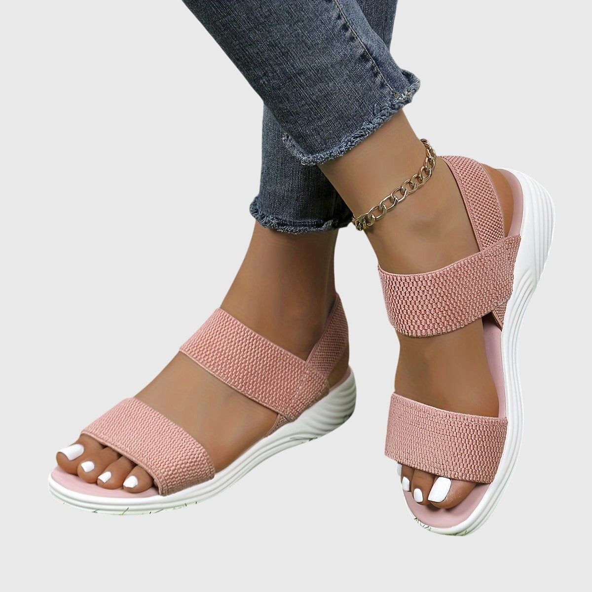 Women orthopedic sandals with arch support and adjustable strap