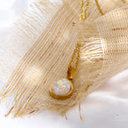 Opal drop pendant necklace 18K gold teardrop natural opal minimalist