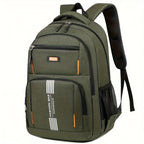 Men full grain leather backpack with buckle closure and adjustable straps
