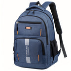 Men full grain leather backpack with buckle closure and adjustable straps