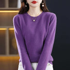 Women knit sweater pullover long sleeve in multiple colours