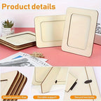 Wooden DIY photo frames set of 10, 15.24 cm light beige contemporary vertical frames