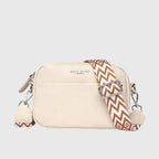 Women leather shoulder bag with adjustable strap multiple compartments