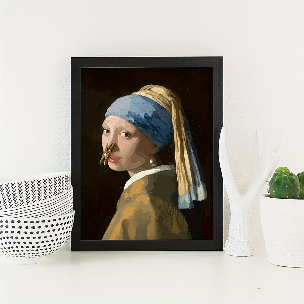 Funny bathroom wall poster, waterproof canvas, 15.7x11.4 inch
