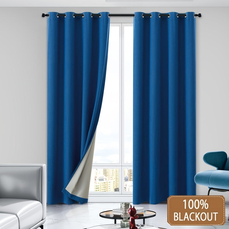 Blackout curtains thermal insulated energy efficient ring top bedroom living room