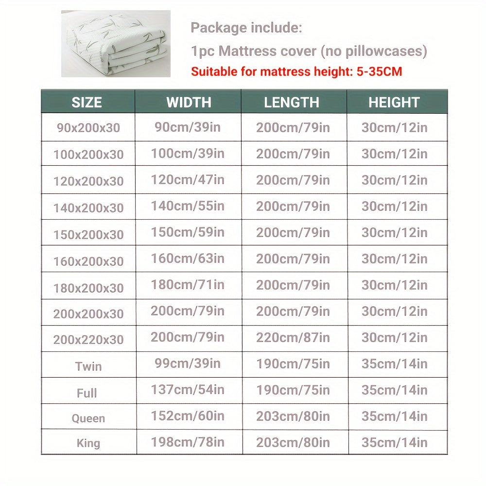 Bamboo mattress protector with cooling 3D air layer and breathable surface