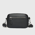 Women leather shoulder bag with adjustable strap multiple compartments