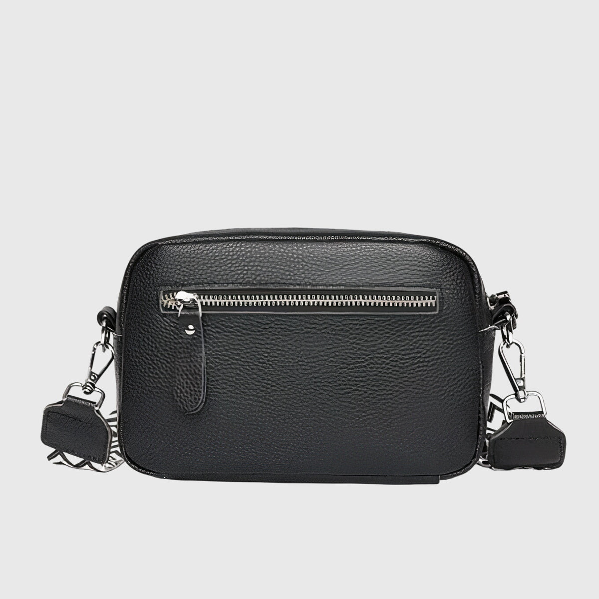 Women leather shoulder bag with adjustable strap multiple compartments
