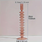 Glass candlestick set minimalist lacquered table decor for romantic dinner