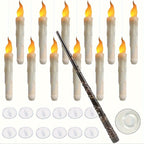 Flameless LED floating candles 12 pack with magic wand remote control for Christmas and Halloween decor
