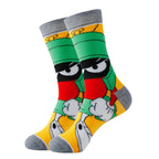 Cartoon socks set with superhero and animated character designs, ankle length