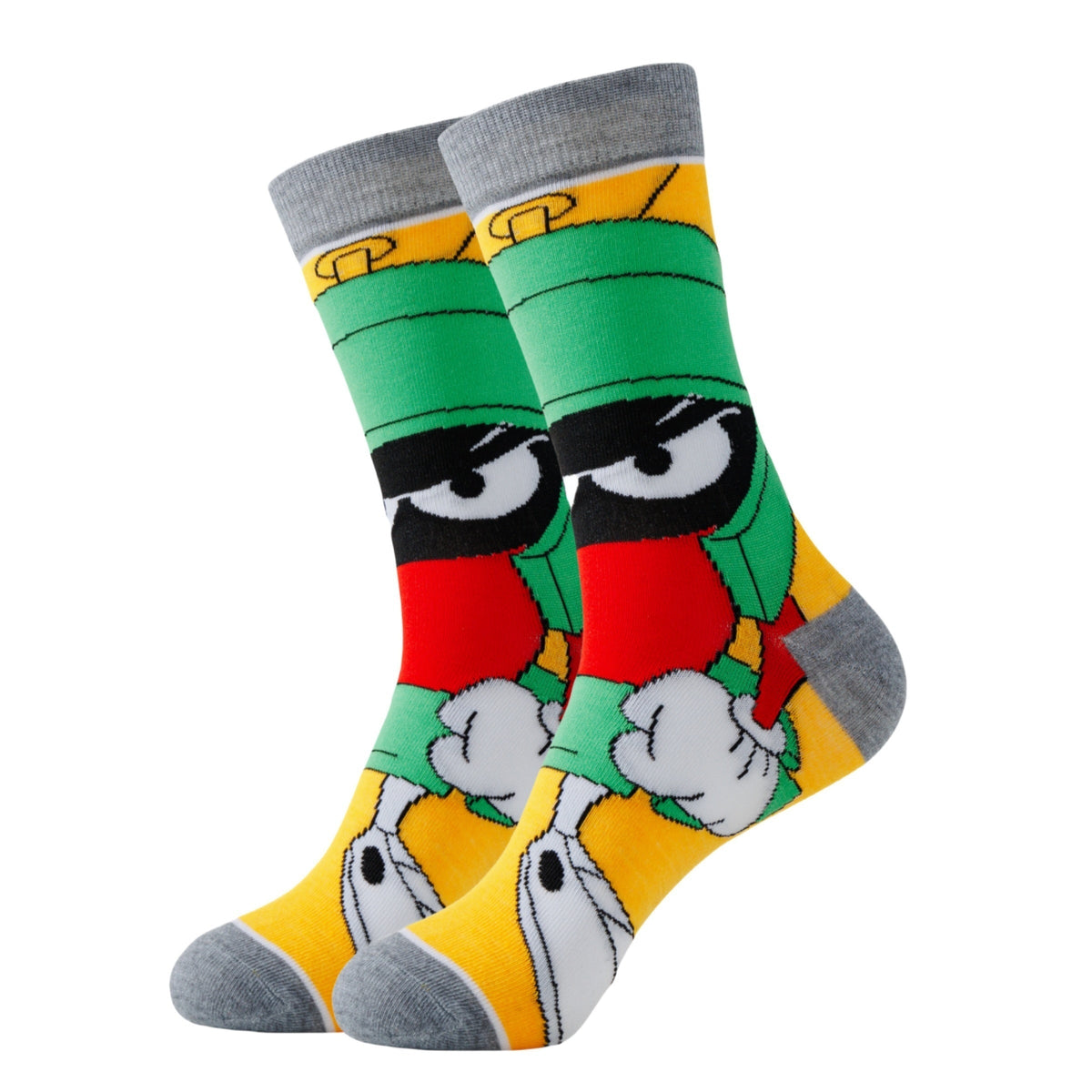 Cartoon socks set with superhero and animated character designs, ankle length
