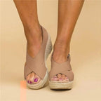 Women Wedge Sandals Espadrille Lightweight Cushioned Footbed
