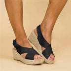 Women Wedge Sandals Espadrille Lightweight Cushioned Footbed