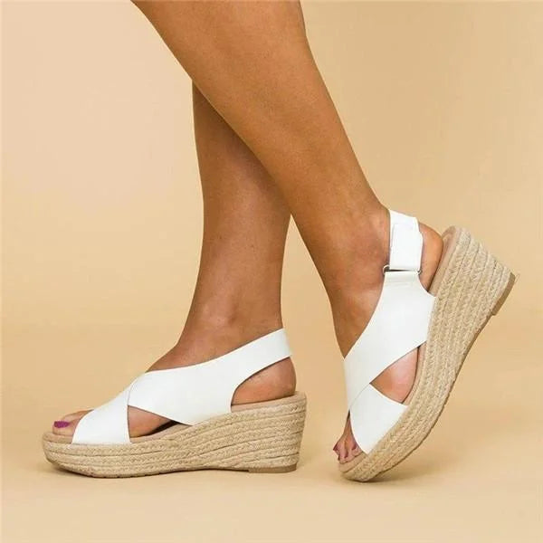 Women Wedge Sandals Espadrille Lightweight Cushioned Footbed