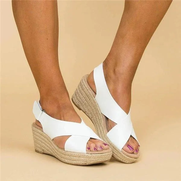 Women Wedge Sandals Espadrille Lightweight Cushioned Footbed