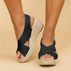 Women Wedge Sandals Espadrille Lightweight Cushioned Footbed