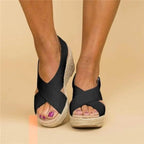 Women Wedge Sandals Espadrille Lightweight Cushioned Footbed
