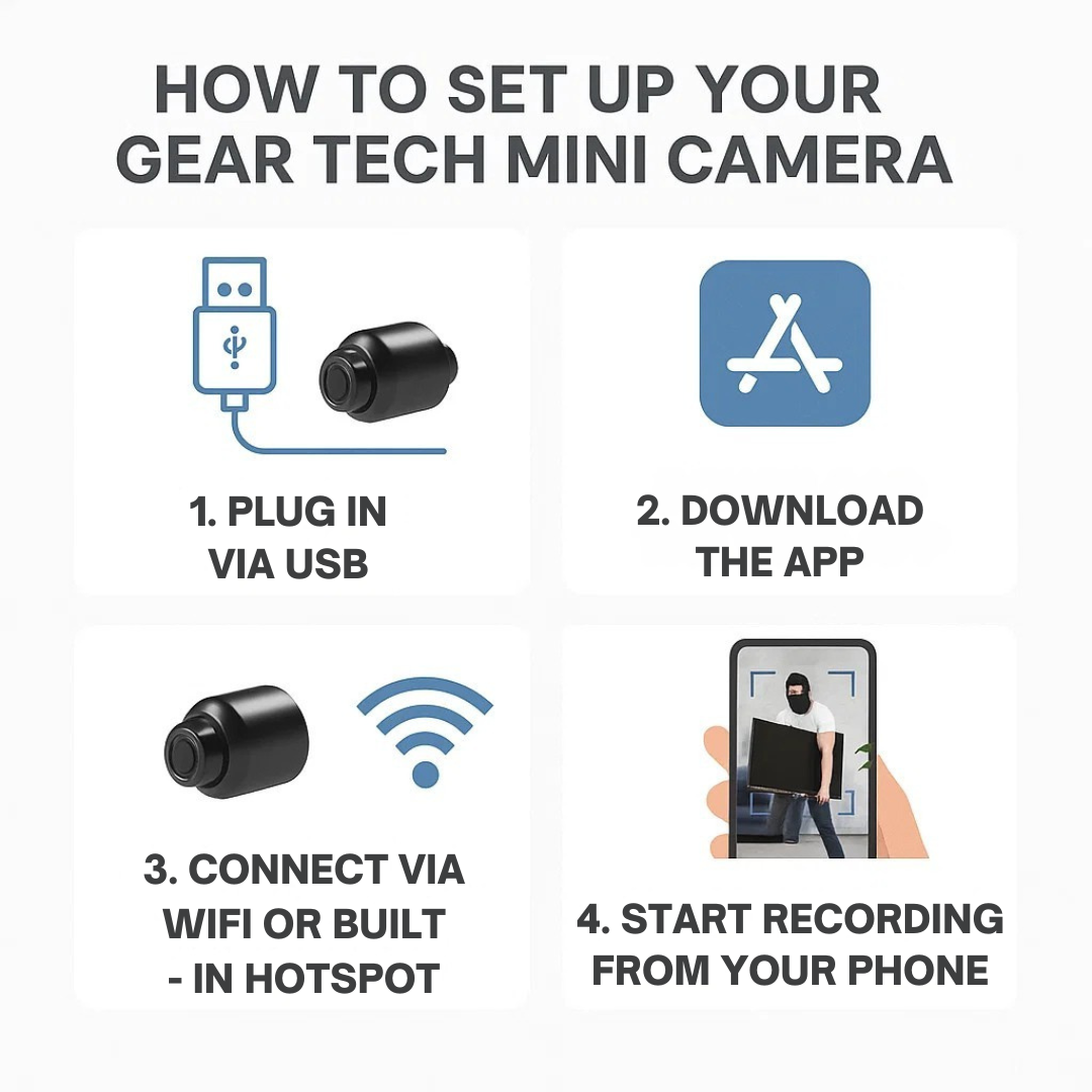 Mini Security Camera 1080P Wireless WiFi Night Vision Audio Recording