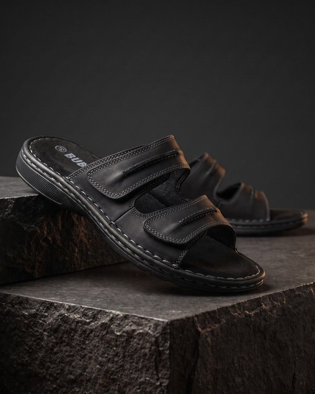 Mens Sandals Genuine Leather Sliders Casual Open Toe Summer Shoes