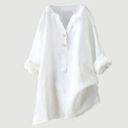Women's linen blouse relaxed fit breathable everyday summer top