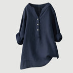 Women's linen blouse relaxed fit breathable everyday summer top
