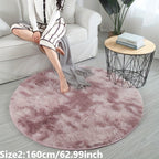 Round plush rug tie-dye soft non-slip, living room bedroom yoga mat