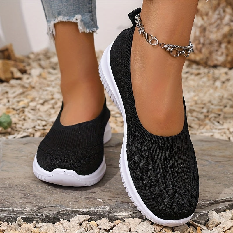 Women slip on walking shoes wide fit with cushioned removable footbed