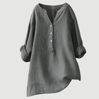 Women's linen blouse relaxed fit breathable everyday summer top