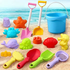 Beach sand toy set for kids, colorful plastic outdoor play pieces