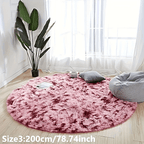 Round plush rug tie-dye soft non-slip, living room bedroom yoga mat